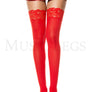 Opaque Thigh Highs with Lace Top