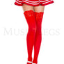 Opaque thigh hi with adjustable lace