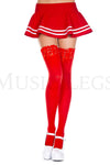 Opaque thigh hi with adjustable lace