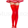 Opaque thigh hi with adjustable lace