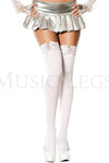 Opaque thigh hi with adjustable lace