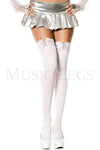 Opaque thigh hi with adjustable lace