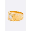 Diona J Unisex 18KT Gold Plated Crystal Ring Size 8