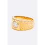 Diona J Unisex 18KT Gold Plated Crystal Ring Size 8