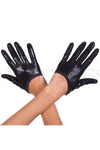 Short wet look gloves