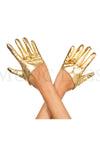 Short wet look gloves