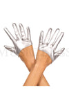 Short wet look gloves