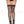 Backseam lace top with satin bow fishnet thigh hi