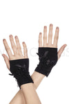 Fingerless gloves with ribbon lacing