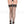 Backseam silicone lace top with satin bow spandex thigh hi