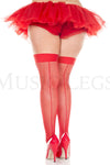 Plus size backseam fishnet thigh hi