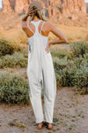 Double Take Full Size V-Neck Sleeveless Jumpsuit with Pockets