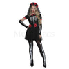 Day Of The Dead 3 Pc Black Women's Flare Dress Halloween Costume Set Size XS