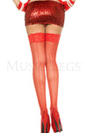 Lace Top Fishnet Thigh High with Backseam