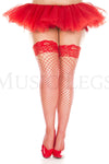 Plus size silicone lace top spandex diamond net thigh hi