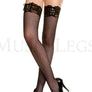 Lace top with ribbon lacing fishnet thigh hi