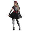 Day Of The Dead 3 Pc Black Women's Flare Dress Halloween Costume Set Size XL