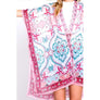 DIONA J MANDALA BOHO PRINTED KIMONO CARDIGAN ONE SIZE PINK