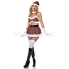 School Girl Santa 6 Pc Multicolor Plaid Christmas Halloween Women Costume Sz XS