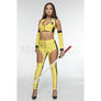 Kill Ninja 3 Pc Yellow Women's Halloween Cosplay Western Costume Set Size M/L