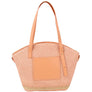 DIONA J TWO TEXTURED STRAW SATCHEL BAG COLOR BEIGE