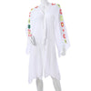 DIONA J SHOULDER THREAD FLOWER KIMONO COVER UP ONE SIZE COLOR WHITE