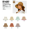 CC PAPER STRAW HAND CROCHET CLOTHE BUCKET HAT WITH SCALLOP EDGE DETAILS IVORY