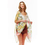 DIONA J FLORAL PRINTED SILKY KIMONO ONE SIZE COLOR MINT GREEN