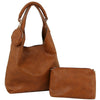 3IN1 SMOOTH HOBO BAG WITH CROSSBODY AND COIN PURSE SET COLOR TAN