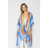 DIONA J BRUSH STROKE PRINT KIMONO ONE SIZE COLOR BLUE