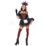 Dark Queen of Hearts 6 Pc Multicolor Mini Dress Women's Costume Set Size XS