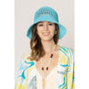 DIONA J SOLID STRAW BUCKET HAT ONE SIZE COLOR BLUE