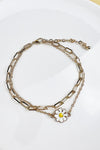 8" -8.5" FLOWER SHAPED ENAMEL ANKLET SET