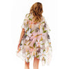 DIONA J FLORAL PRINTED SILKY KIMONO ONE SIZE COLOR BEIGE