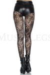 Sheer floral pattern lace pantyhose