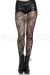 Sheer floral pattern lace pantyhose