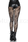 Sheer floral pattern lace pantyhose