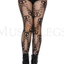 Skull and crossbones fishnet pantyhose