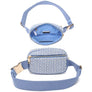 DIONA J WOVEN TEXTURED PATTERN NALA BELT BAG COLOR BLUE