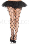 Plus size multi strands big diamond net seamless spandex pantyhose