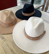 Wide brim panama hat in vegan felt