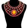 Multi Color Embroidered Bib Necklace Set