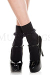 Opaque ankle hi with ruffle trim