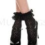 Heart net design ankle hi with ruffle trim