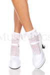 Heart net design ankle hi with ruffle trim