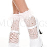 Net pattern anklet with ruffle trim