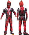 Boys Heroes 3D Print Bodysuit Red Suit Zentai Onesie Spandex Jumpsuit with Mask Fiber Belt Set Halloween Costume Set (Extra Small)