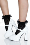 Heart stencil ankle hi with ruffle