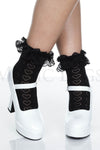 Heart stencil ankle hi with ruffle