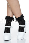 Heart stencil ankle hi with ruffle